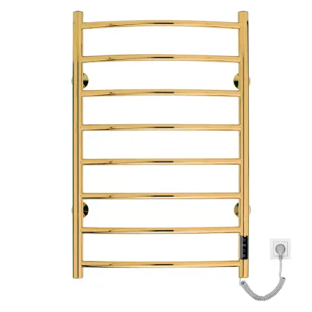 Полотенцесушитель с элект нагрев элементом, тип Е2. модель Raduga.L.50x80.D8 (timer) Gold